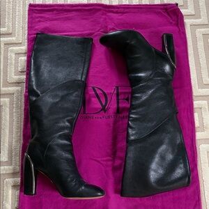Diane Von Furstenberg TALL LEATHER KNEE HIGH BOOTS